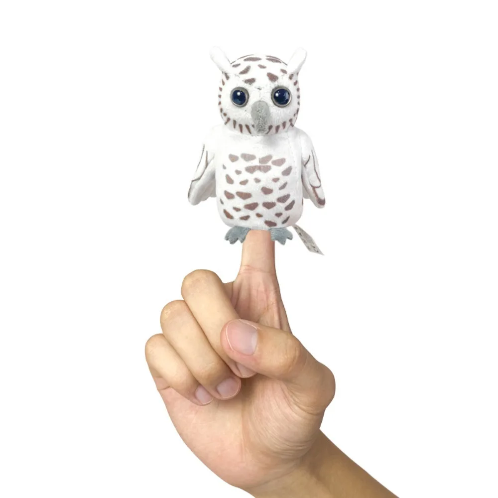 Marioneta de dedo de pájaro, búho y pavo real, muñeco de peluche, loro, muñeca de dedo, simulación de contar historias, marioneta de mano de Animal