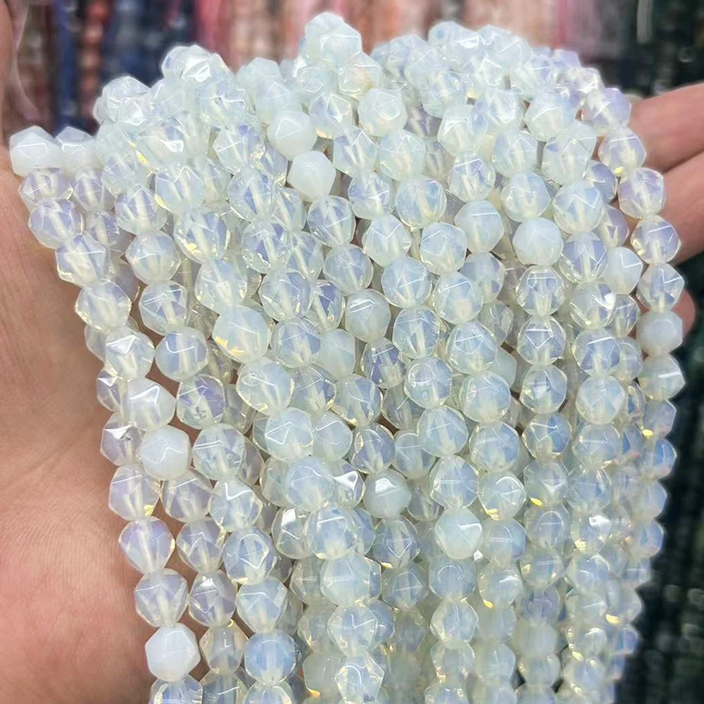 Natural Stone Protein Stone Beads Round Irregular White Opal 6/8/10mm Used For Jewelry Making DIY Bracelet Necklace Accessories