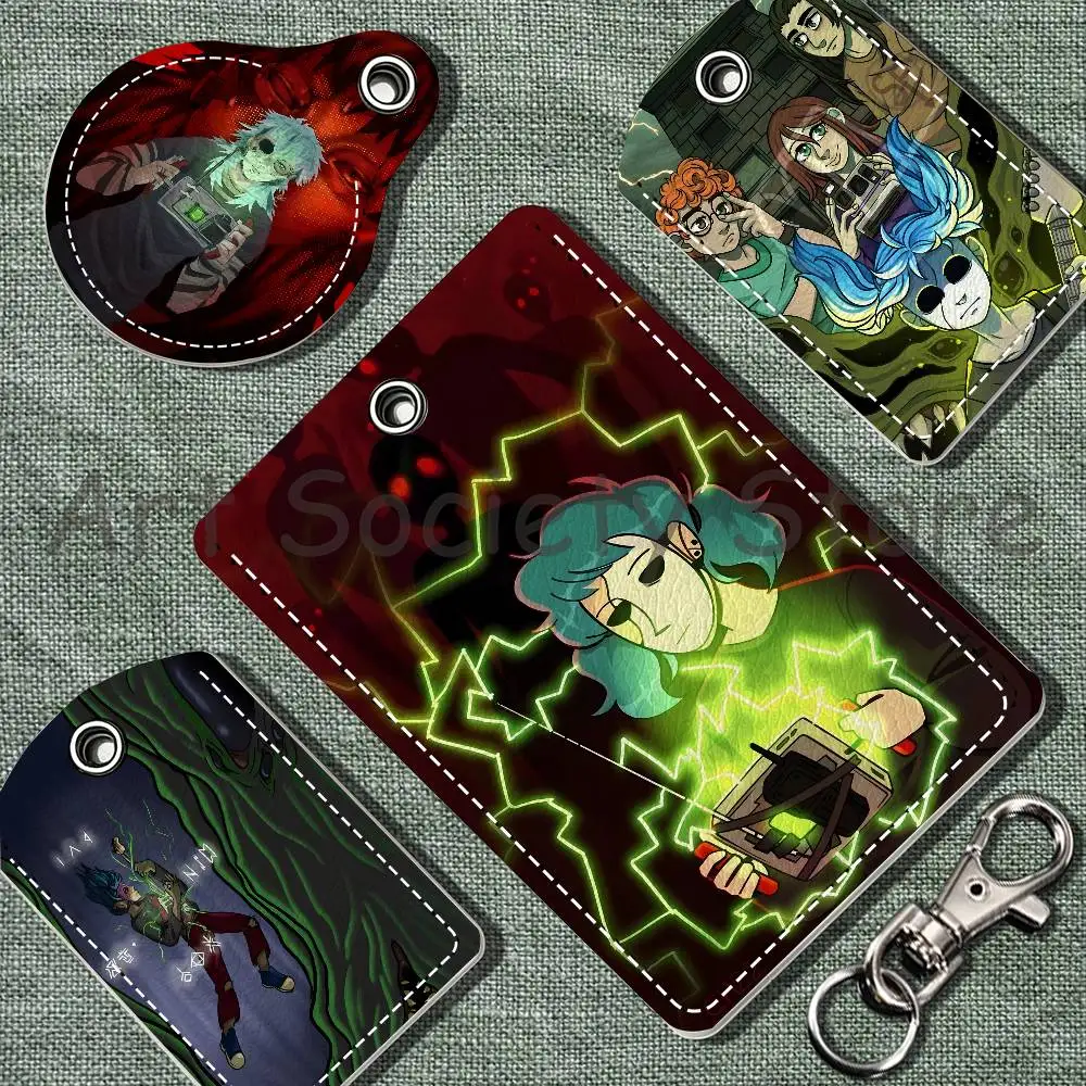 S-Sally Face Leather Keychain Badge Holder with Lanyard - ID/Access Card Holder, Key Ring Accessory, Gift Option