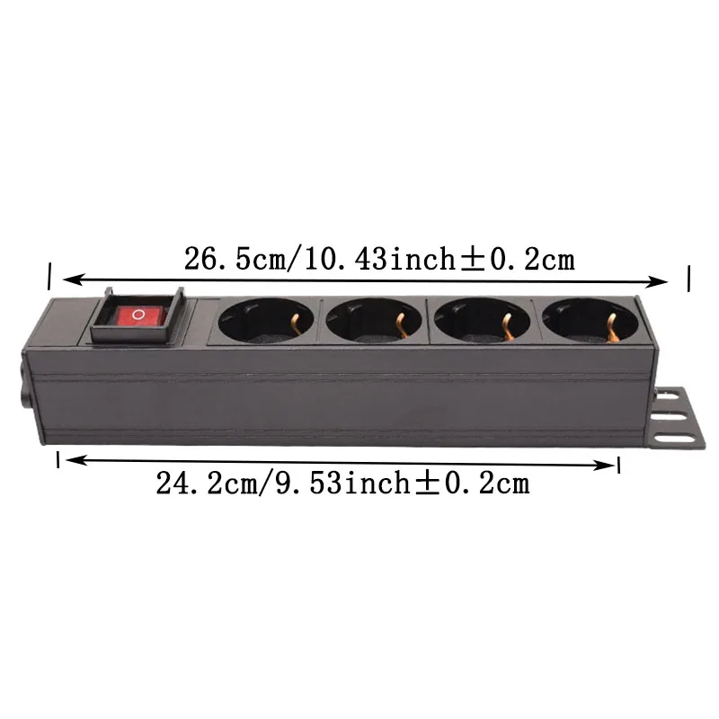 New 16A German standard Socket with switch C13 Interface PDU Power Strip Engineering Network Cabinet 4AC EU output jack