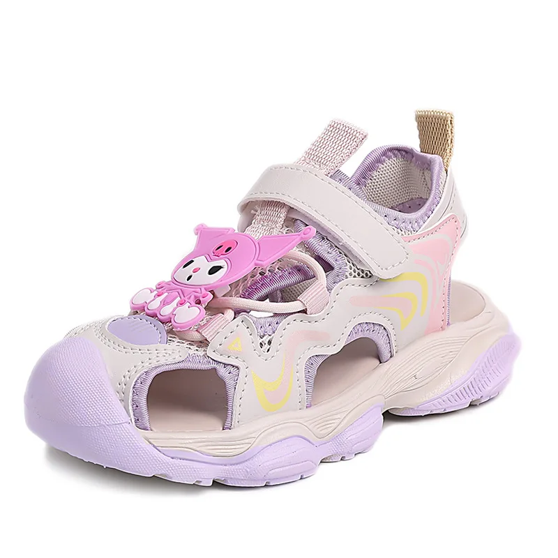 

Girls Closed-Toe Kuromi Summer New Kids Big Children Breathable Hook & Loop Casual Sandals, Cute Seasonal Footwear Collection
