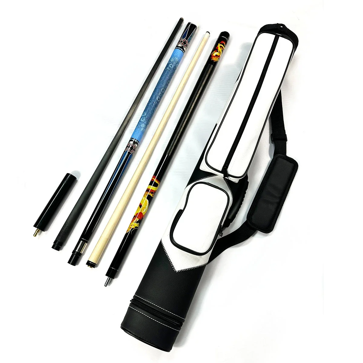 for Premium Billiard Accessory Kit 2B2S4 hole case + 1/2 carbon forelimb pool cue + 1/2 high-quality maple forelimb pool cue