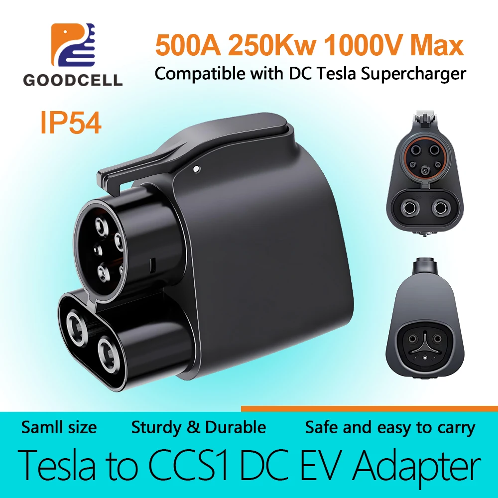 

GOODCELL Tesla to CCS1 DC EV Adapter 500A 250KW DC SuperFast Charging Adapter for Tesla Modle 3/X/Y/S