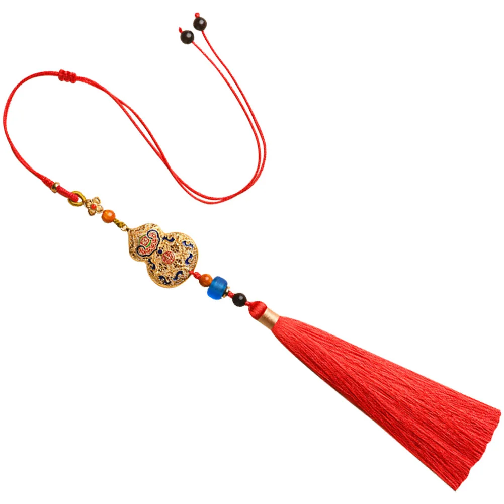 

Copper Gourd Pendant For Car Rearview Tassel Copper Gourd Pendant Mirror Hanging Ornament Car Decor Accessory