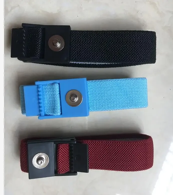 6pcs =3pairs Conductive bracelet Adjustable Wrist Strap Band for Tens DDS Meridian massage instrument with 3.5mm stud 3 colors