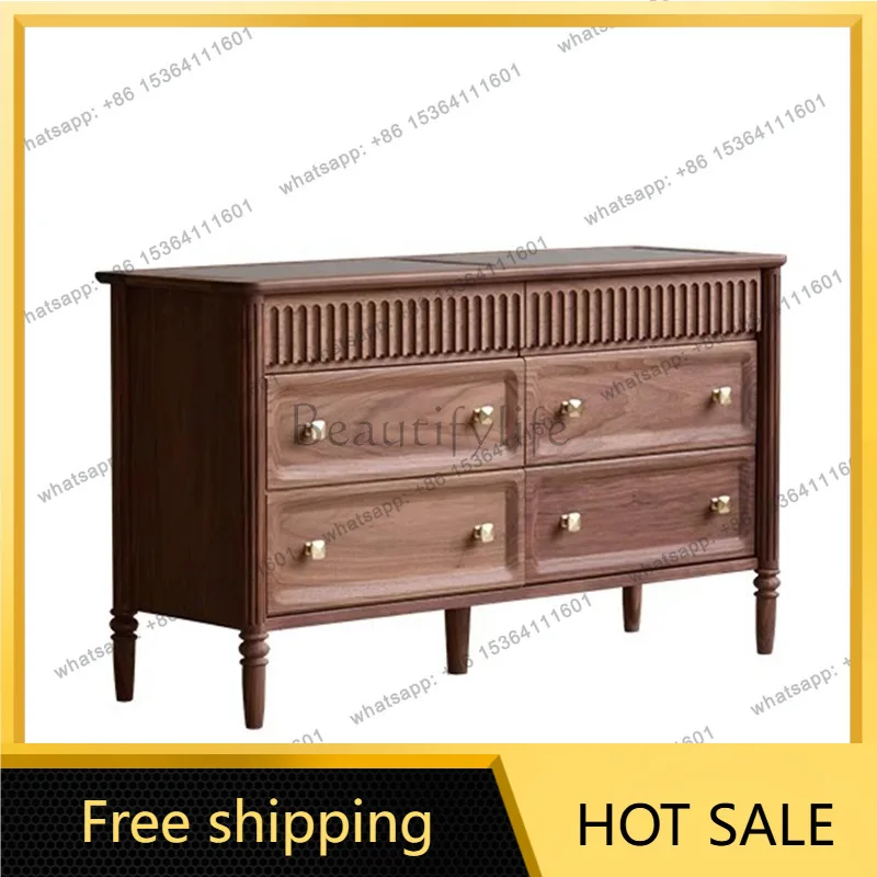 Zj. French retro solid wood dresser antique bedroom storage storage six chest of drawers