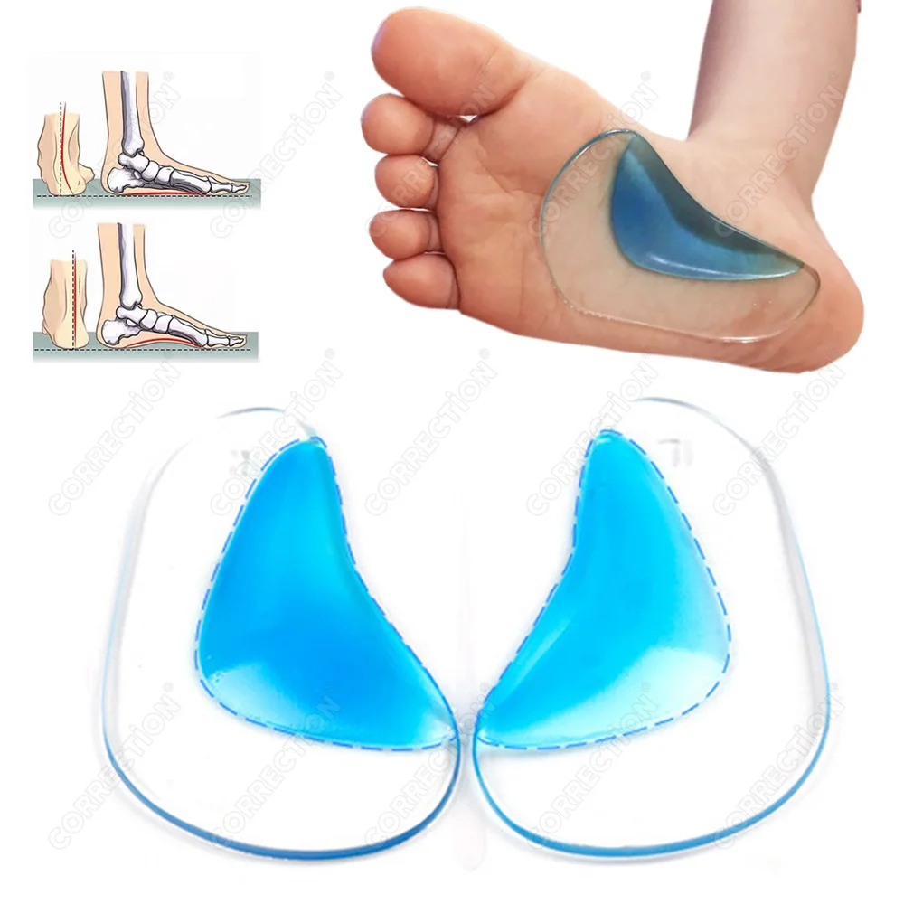Kids Orthotic Insole Arch Support Silicone Flat Foot Corrector Transparent Shoe Cushion Insert Gel Orthopedic Pad Children