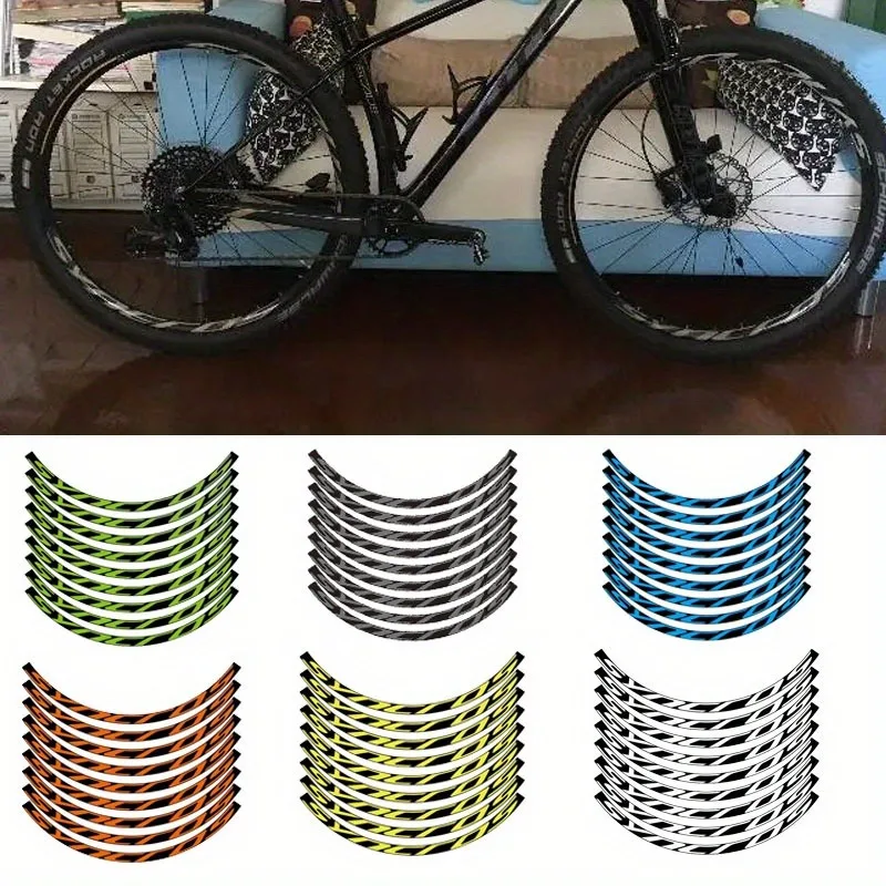 

9-Piece Ready Wheel Sticker Set - For Mountain/Road Wheel Rim Tape, Seamless Wheel Arch Design, Multi-Color Available