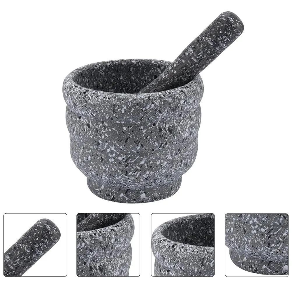 1Set High-Quality Mortar and Pestle Set for Garlic Grinding Spice Crushing Medicine Preparation Kitchen Tool Ergonomic Easy