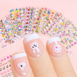 30pcs 3D Cartoon Bunny Nail Stickers Set for Kids Cute Rabbit Nail Decals with Glitter Sequins Adhesive Kawaii Bunnies Stickers