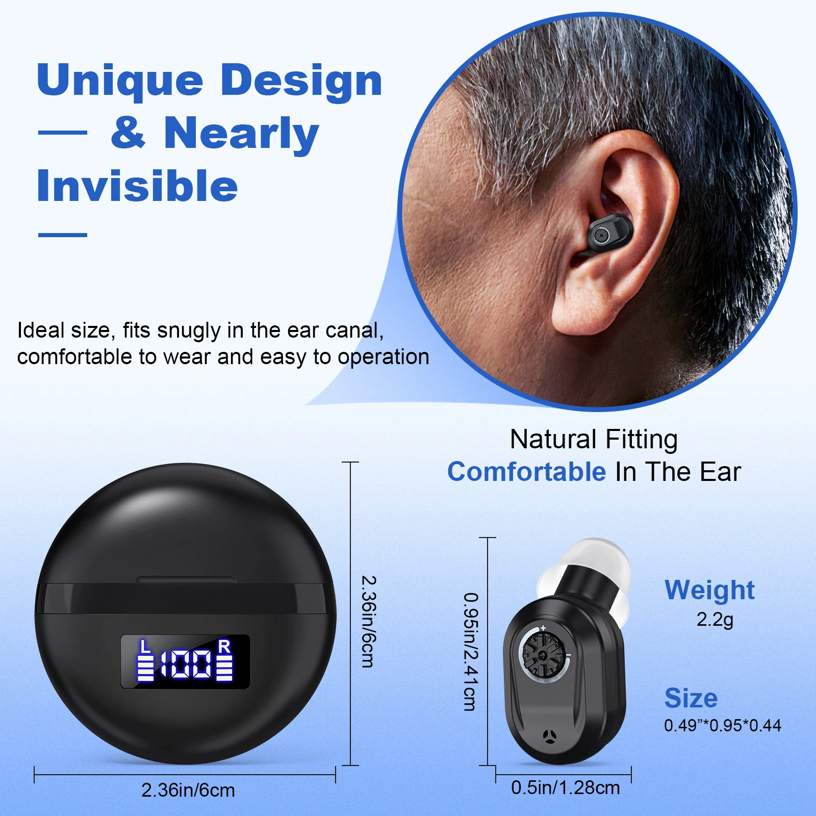 Invisible Hearing Aids Mini Aids for Elderly Adjustable Volume Deaf  Mini Sound Amplifier