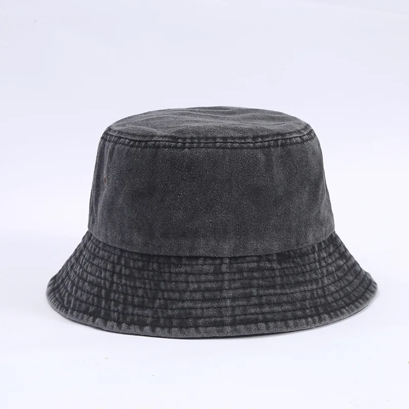 Washed Distressed Bucket Hat Adjustable UV Protection Fisherman Cap Unisex Outdoor Beach Sun Hat Men Women