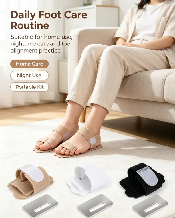 Unisex Toe Support Splint Brace Strap Hallux Valgus Corrector Overlapping Toes Fixing Band Reusable Daily Foot Care Toe Protecto