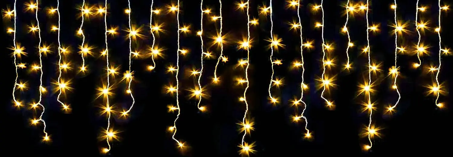 

4M LED Curtain Icicle string light led fairy lights Christmas Window Garden Xmas Wedding Party Bar Decor Drop Height 40-50-60CM