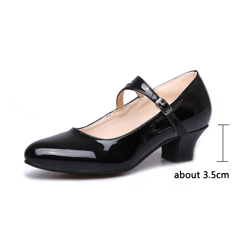 Women Classic Latin Dance Shoes Tango Latin Salsa Dance Ballroom Practice Shoes Outdoor Rubber Sole Leather Dancing Shoes