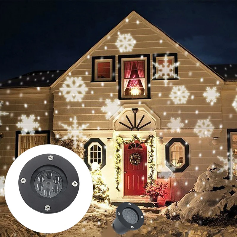 Christmas LED Stage Snow Lights Outdoor Snowflake Waterproof Light Holiday White & RGB Color Lighting party 220V 110V