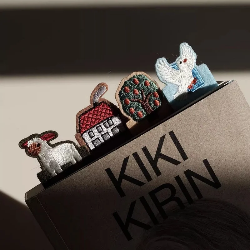 Handmade Felt Embroidered Bookmark Cute Animal Pattern Original Literary Page Marker Creative Gift For Book Lovers Reading