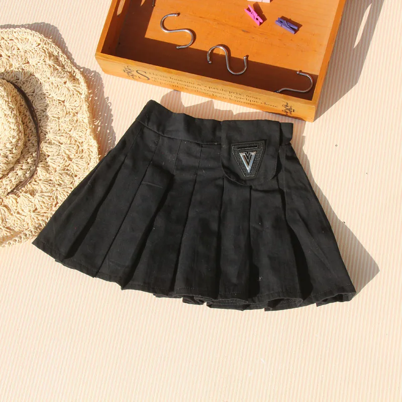 Summer Tutu Skirts for Kids Girls Casual Teenage School Black Miniskirt Korean Children Khaki Mini Clothes 4 8 12 14 16 Years