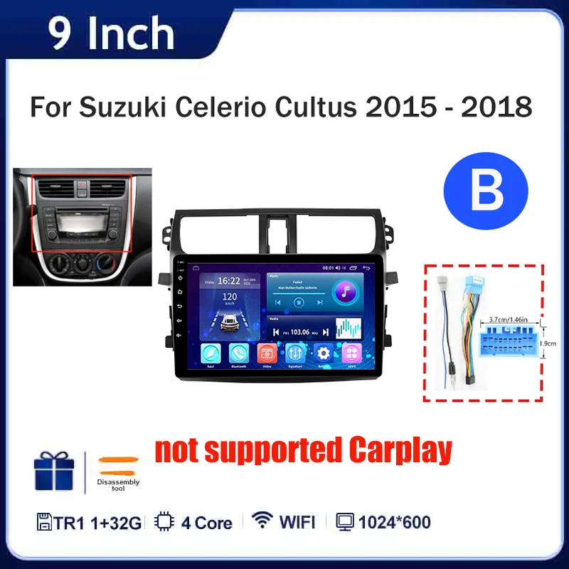 Voor Suzuki Celerio Cultus 2014 - 2021 Autoradio Android Multimedia Speler Gps-navigatie Carplay Scherm Auto Stereo
