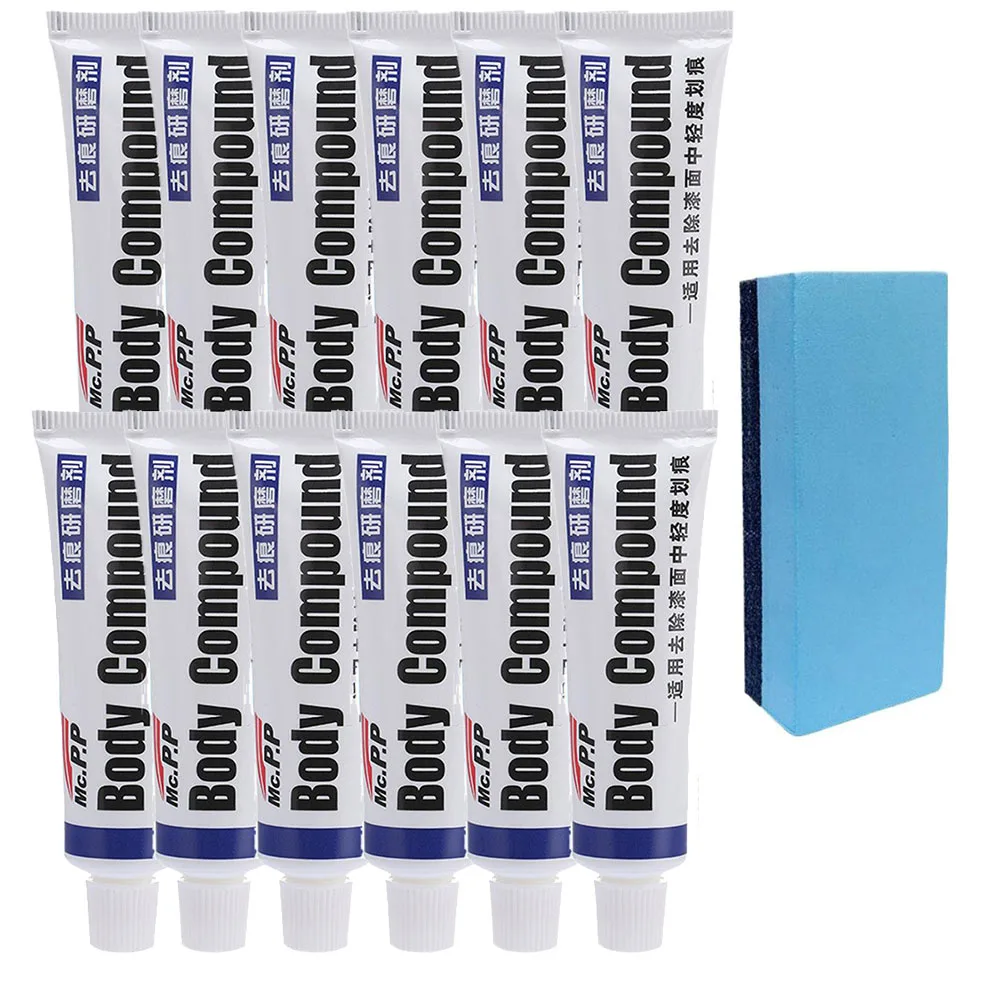 

12 шт., средство для удаления царапин автомобиля, паста для ремонта царапин для полировки автомобиля с губкой, уход за краской для кузова автомобиля, ремонт сломанной краски, гладкий кузов автомобиля