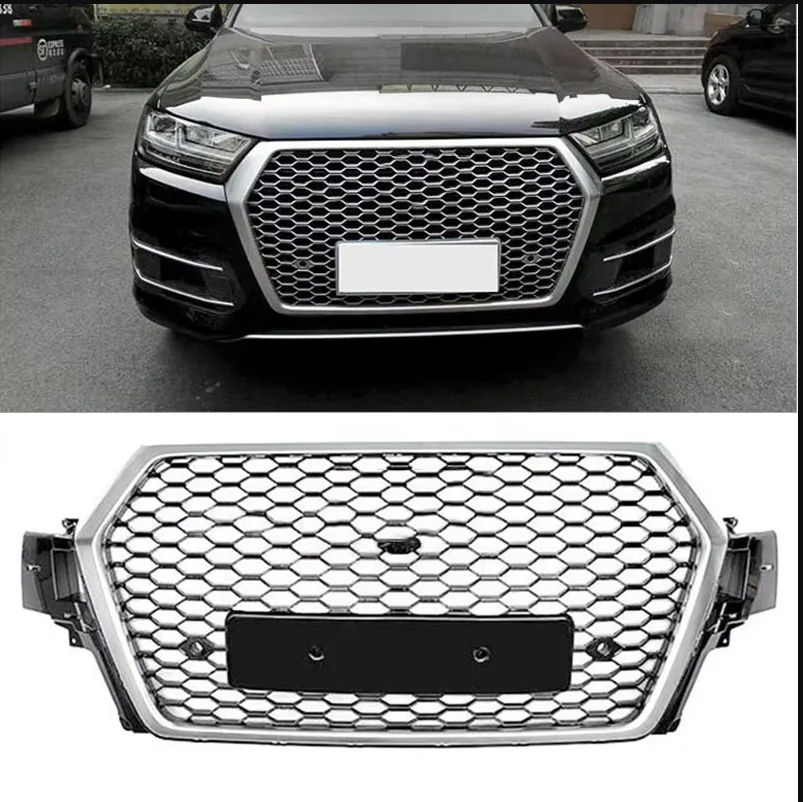 For Audi Q7 SQ7 2016 16 2017 17 2018 18 2019 19 S7 Style Grille Black Grill Camera Holder Black Ring