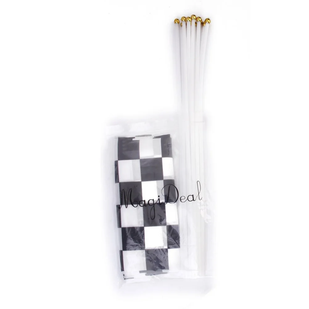 

12Pcs Black White Chequered Racing Flags Easy Assemble Handheld Flags for Car Football Party Sporting Events Chequered Banner