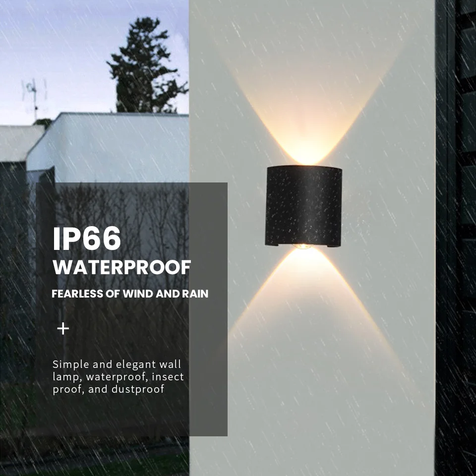 2 واط وحدة إضاءة LED جداريّة مصباح في الهواء الطلق مقاوم للماء حديقة الإضاءة داخلي غرفة نوم غرفة المعيشة الدرج الجدار الخفيفة #3