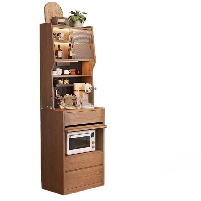 

Medieval style dining side cabinet integrated against the wall Small apartment high cabinet Kitchen household locker Locker