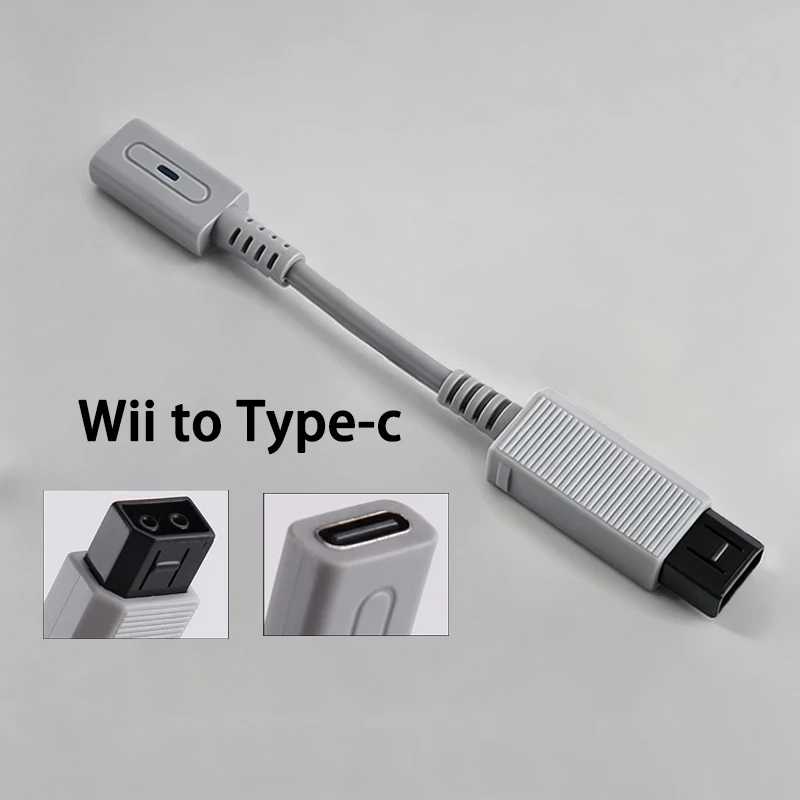1PC Type-C Female To Wii Wii U Console Power Conversion Cable 2P 180 Degree Power Male Port Adapter view 2