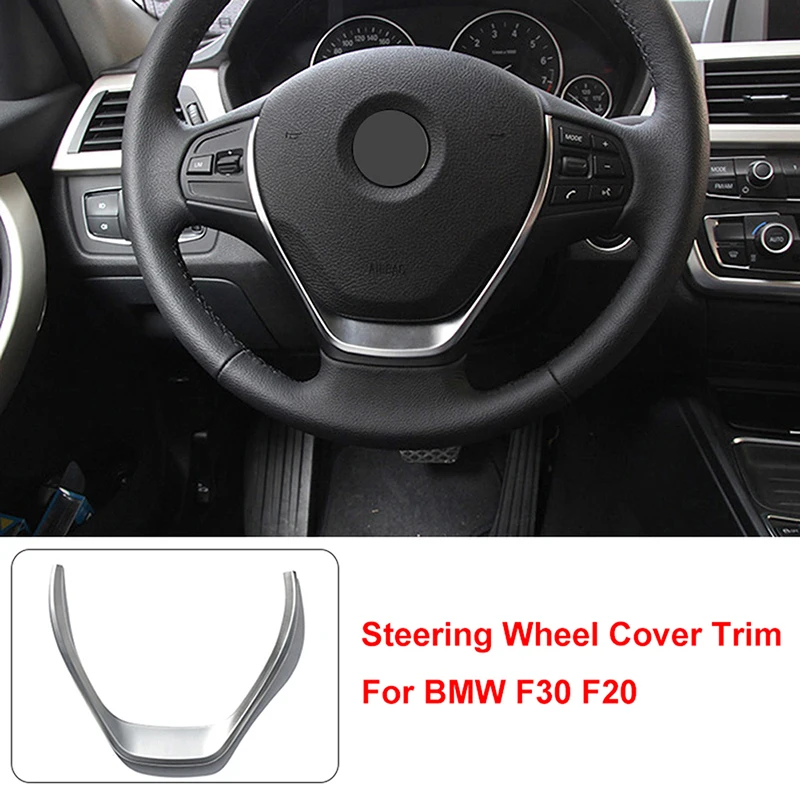 Car Steering Wheel Cover Trim Auto Accessories Silver Fit For BMW 1 3 Series F30 F31 F34 F20 2013 2014 2015 2016 2017 2018