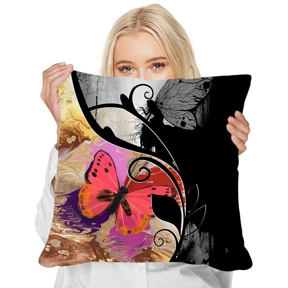 CLOOCL Fashion Pillowcase Animal Insect Butterfly Art 3D Two-sided Printed Pillow Case Home Deco Polyester Zip Cushion Cover