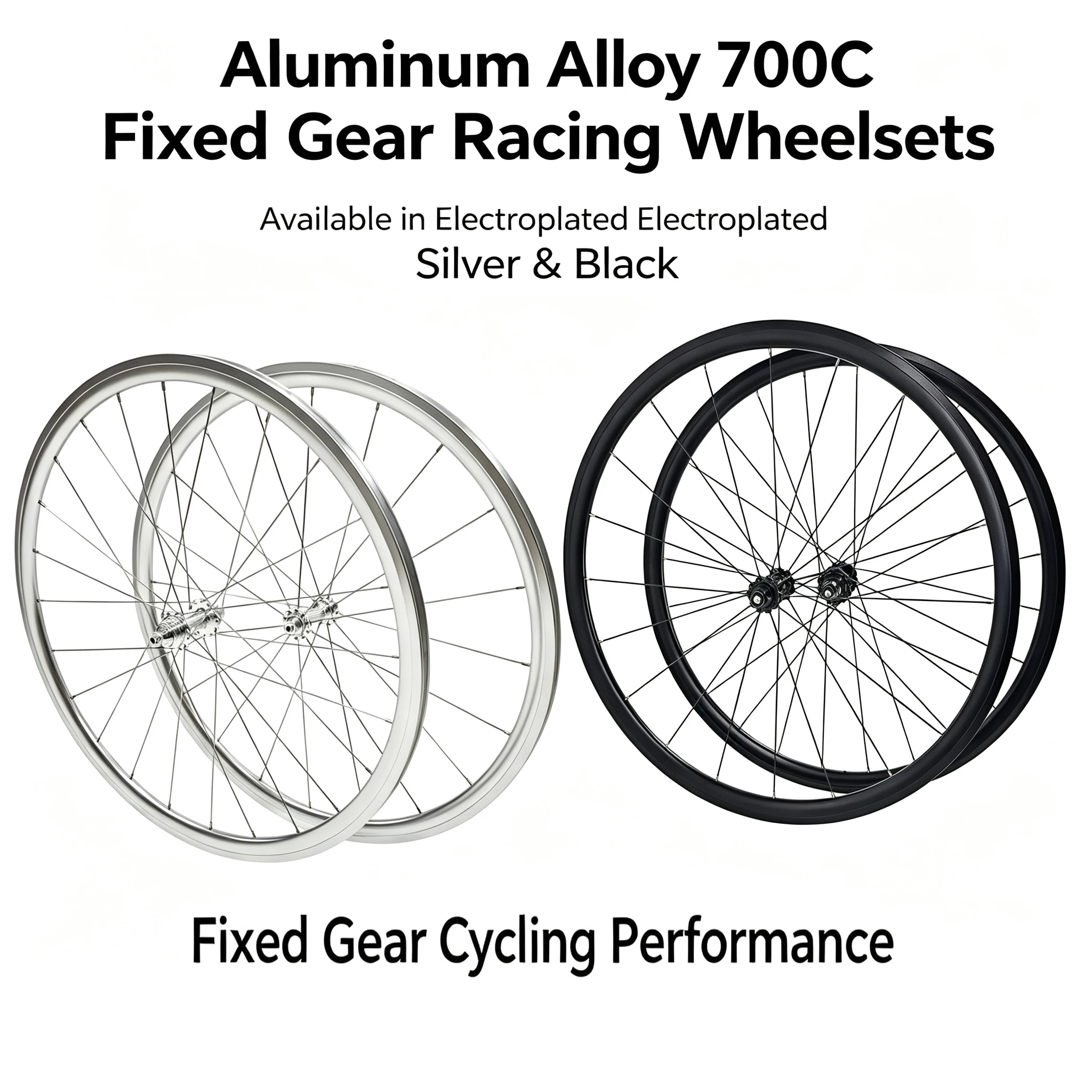 Fixed Gear Bike Wheelset 700C Single Speed Bike Wheel 20/24H Aluminum Alloy Track High Strength Racing Fixie Bicycle Wheel Set