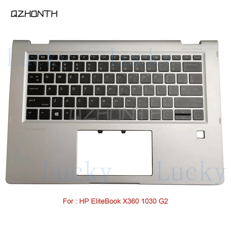 

f New For HP EliteBook X360 1030 G2 Palmrest Keyboard Backit (Silver) 929985-001