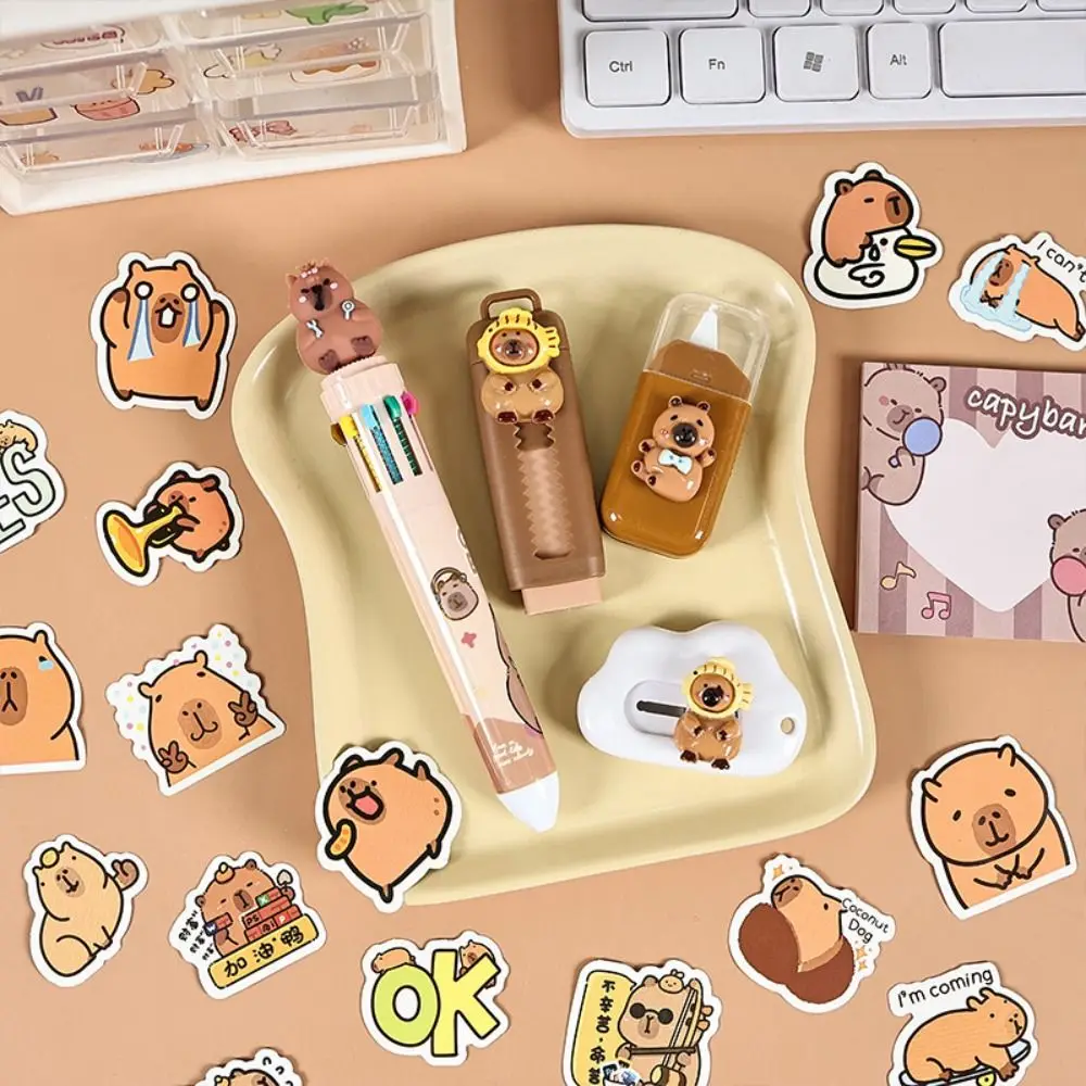 Cute Capybara Stationery Set Creative Style Back To School Ball-point Pen Multi-functional Student Gift Eraser Set School Office