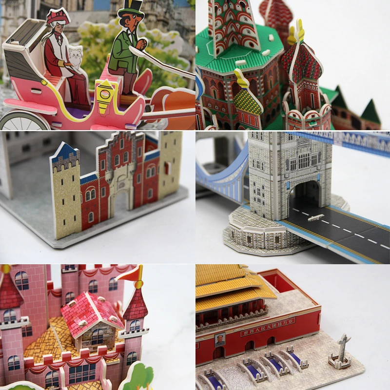 Children Toys DIY Paper House 3D Jigsaw Puzzle Tower Bridge London Manual Cognitive Model Educational Children  Educational Toys
