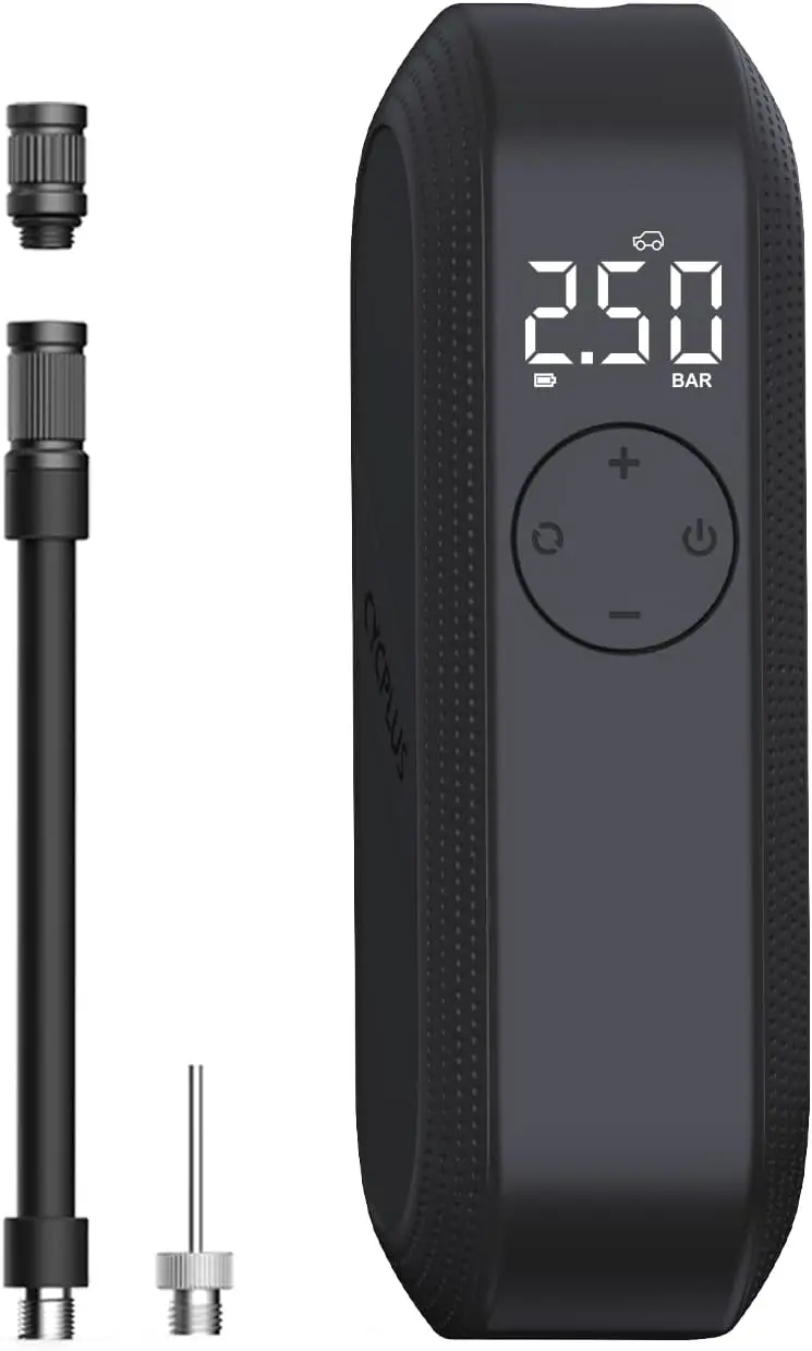 Portable Electric Air Compressor Pump 150 PSI, Rechargeable LED Display Tire Inflator for Bike, Car, Motorcycle, Ball