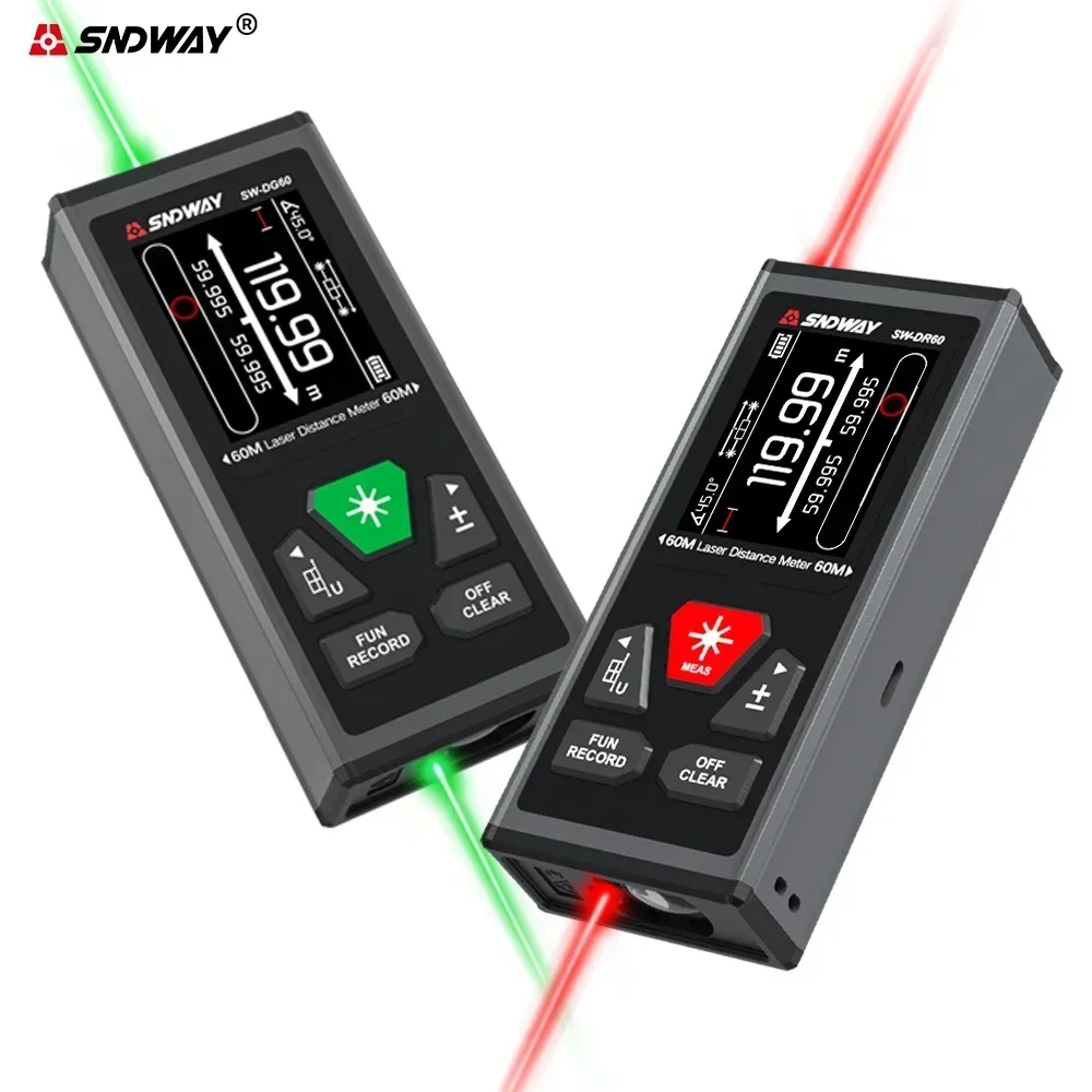 

SNDWAY SW Rangefinder Digital Laser Distance Meter Professional High Precision Mini Range Finder Laser Tape Measure Trena Meter