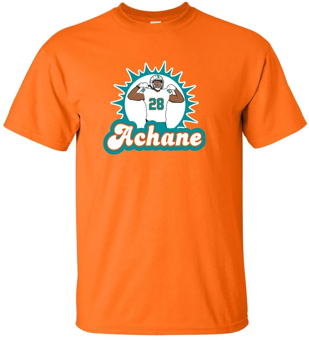 Devon De’Von Achane Dolphins Logo Long Short Sleeve T-Shirt