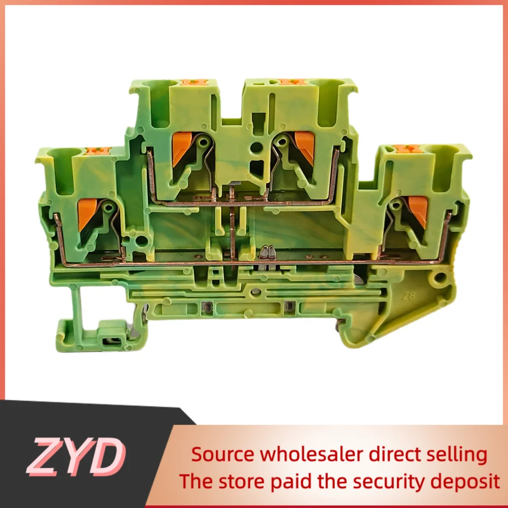 ZYD 10Pcs PTTB2.5 PTTB-2.5 Push-in Double Level Din Rail Terminal Block 2 Layer 2.5mm Plug Electrical Wire Connector