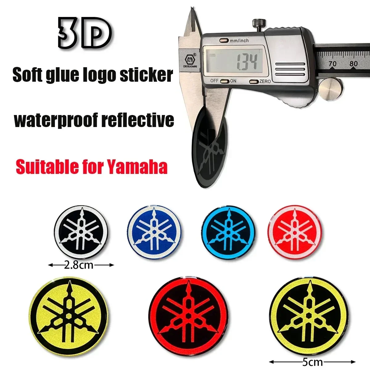 Yamaha 3D Car Logo Reflective Waterproof Suitable for Xunying Qiaoge I125 Modified Racing Car Decorative Soft Adhesive Sticker