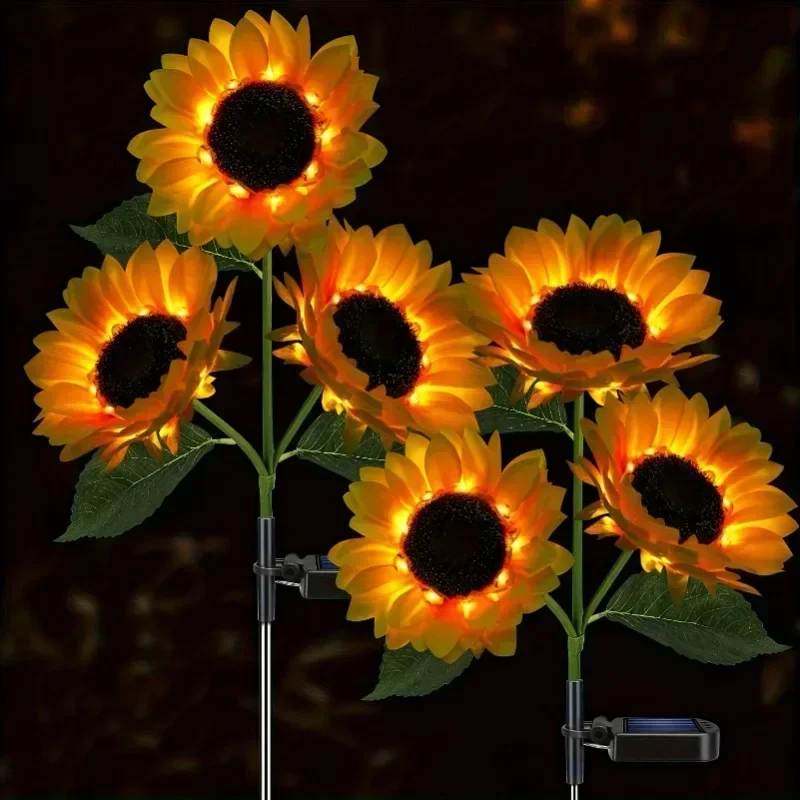 

Solar Lights Outdoor Garden Decor Sunflower Ligts Waterproof Solar Outdoor Lamp Decorative Lights for Path Garden Patio Backyard