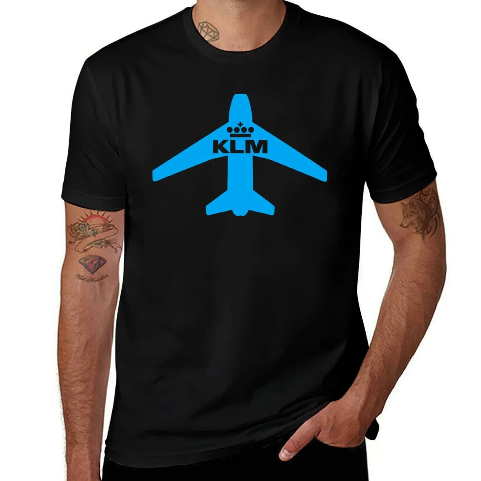 KLM Royal Dutch Airlines T-Shirt anime stuff rapper graphic tees blue archive plain t shirts men