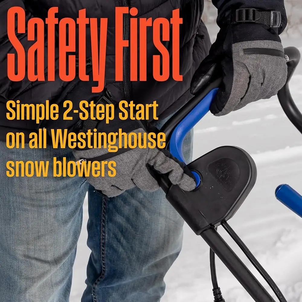 48V Cordless Snow Blower 18 Inch Electric Snow Thrower Brushless Motor 1200W 25ft Throwing Distance LED Light Rubber Auger