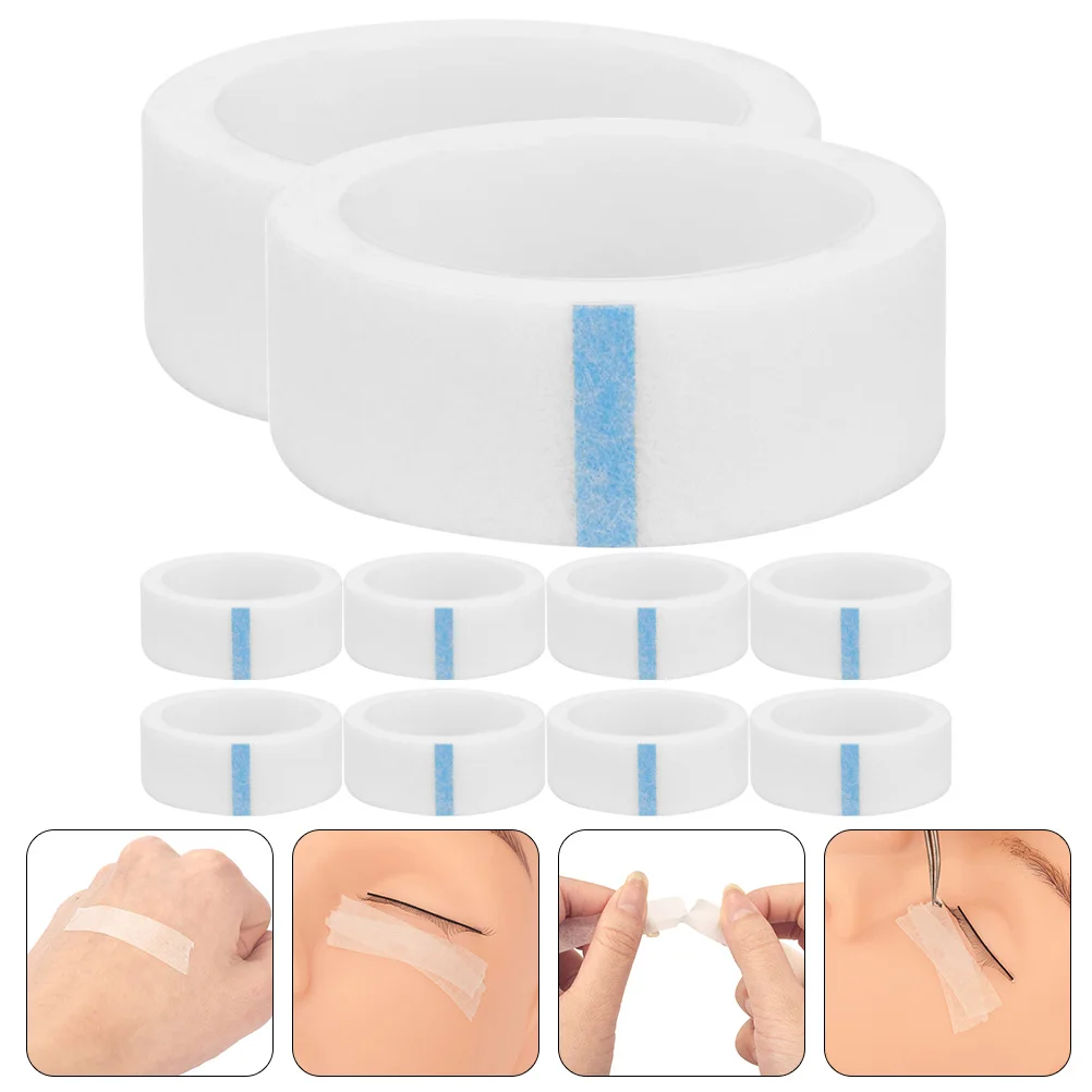 10 個 10 ロールまつげエクステンションテープ不織布まつげ接着剤肌に優しい簡単除去まつげ用品メイクアップアーティスト用