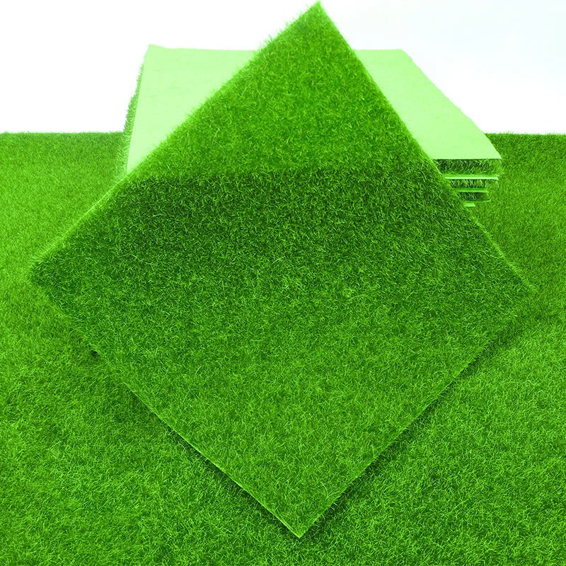 15x15CM/30x30CM Mini Simulation Flocking Turf Model Diy Lawn Moss Micro Landscape Plant Layout Materials Diorama Kit 1Pcs