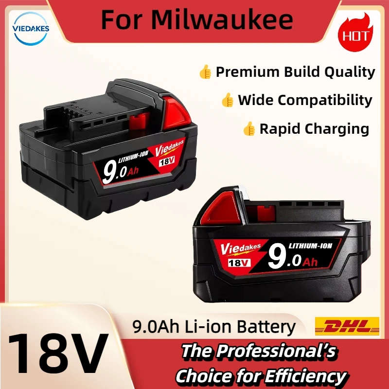 

For Milwaukee M18 18V 6000mAh Li-ion Rechargeable Battery M18B5-XC For Milwaukee 18V Tool 6.0Ah Replacement Battery