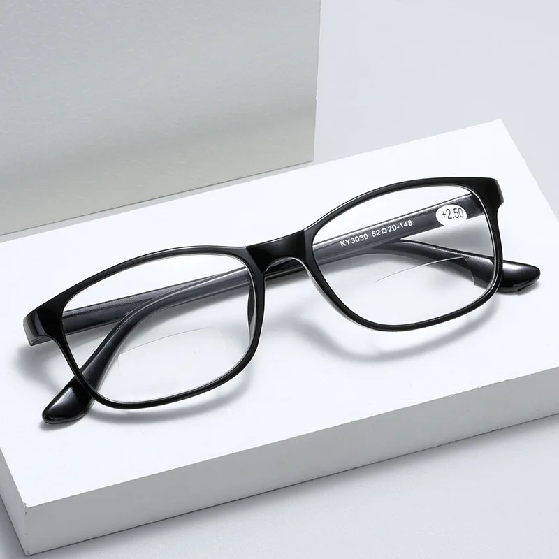 Elderly Fashionable Reading Glasses Far Near Sighted Eyeglasses Black Frame Computer Computer Eyewear Protection Eyewear