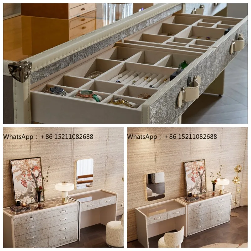 SCY light luxury dresser eight-bucket cabinet integrated bedroom jewelry storage bedside cabinet makeup table