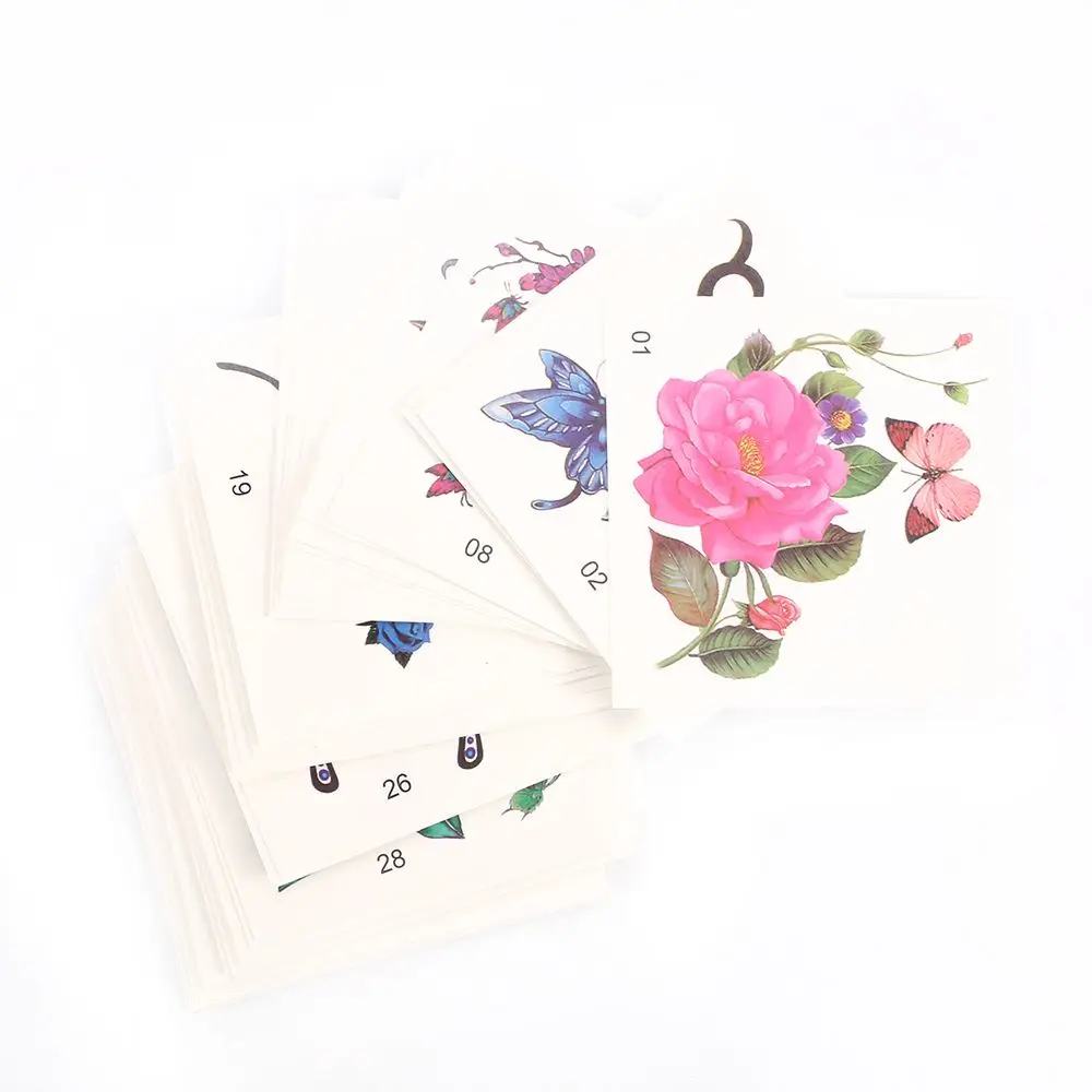 الفتيات الذراع للماء ماكياج وهمية الجسم الفن روز زهرة الفراشة الوشم المؤقت الوشم وهمية