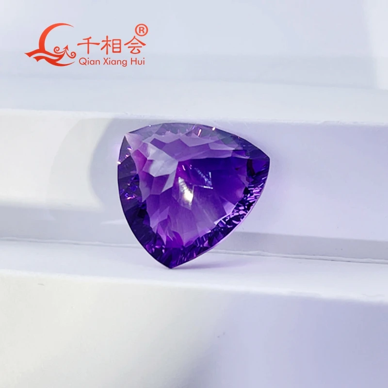 17ct trillion shape millennium cutting beautiful Natural Amethyst gemstone loose stone for jewelry making with GRC certificated